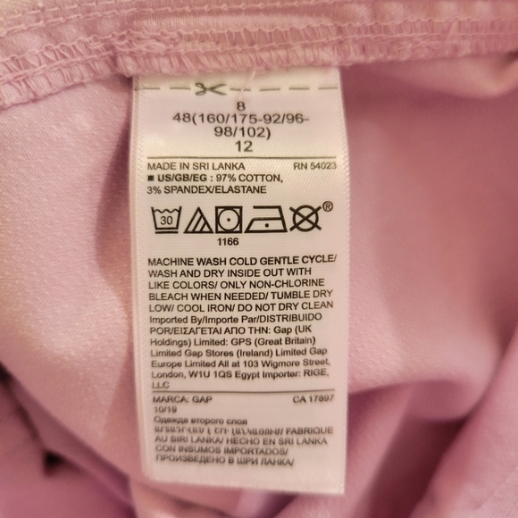 GAP Women's Lilac Straight Khaki Frayed Hem Pants Size 8 - Picture 7 of 7